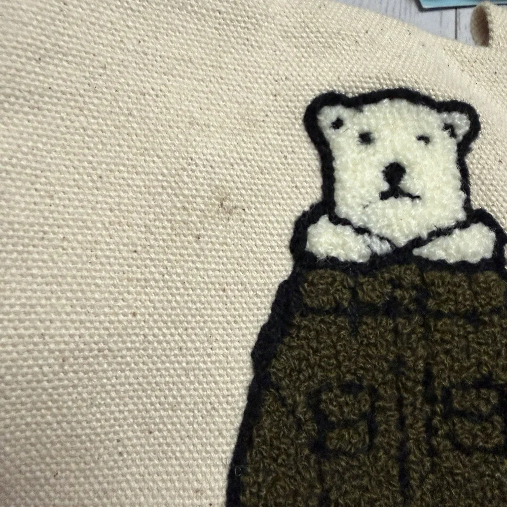 Polar Bear Benjamin Embroidered Canvas Zipper Pen Pouch Tokyo Japan Parka Jacket